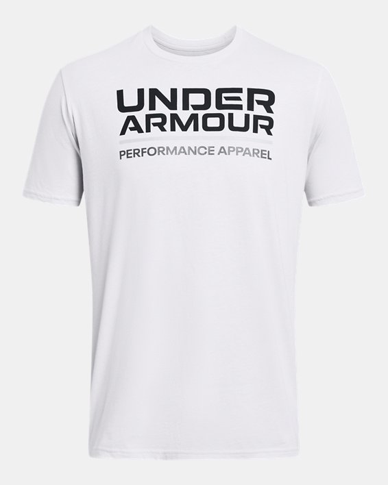 เสื้อแขนสั้น UA Wordmark สำหรับผู้ชาย in Gray image number 2
